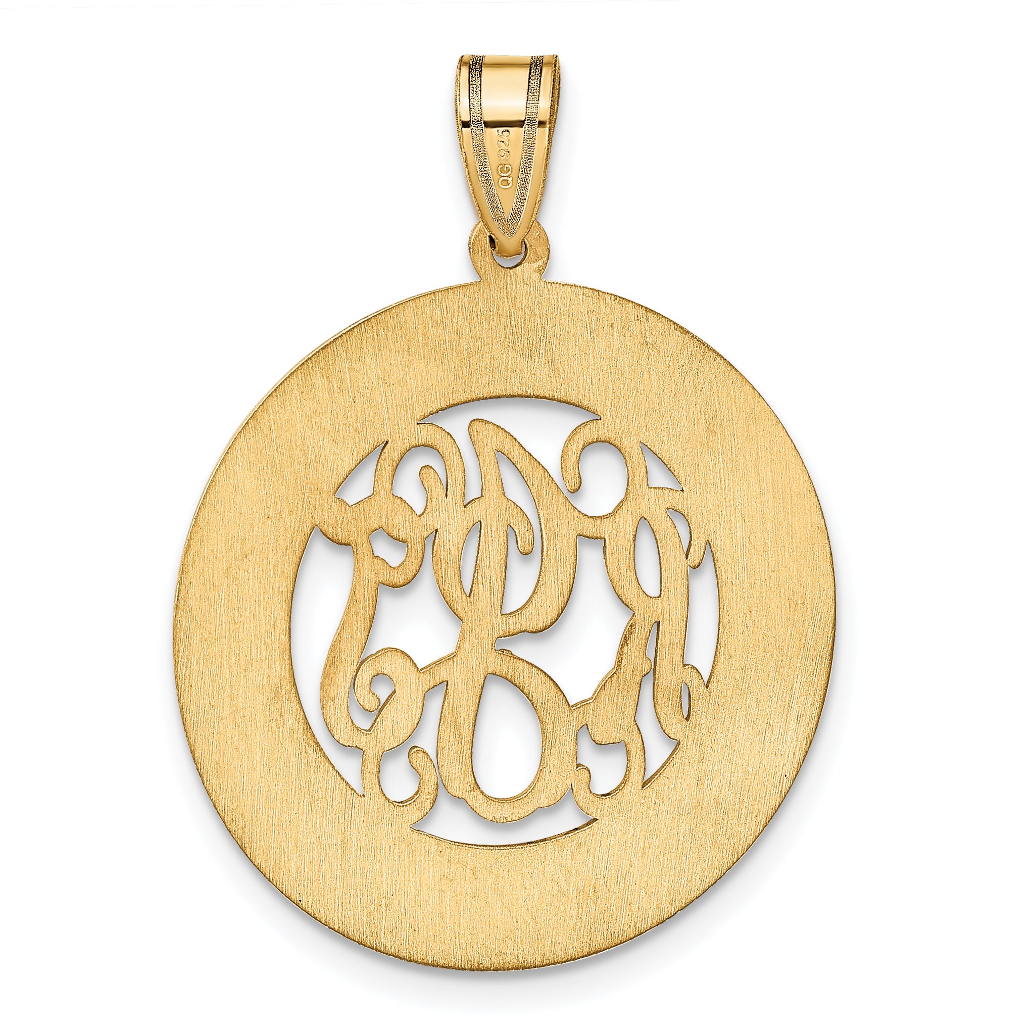 Sterling Silver/Gold-plated Round Family Monogram Pendant