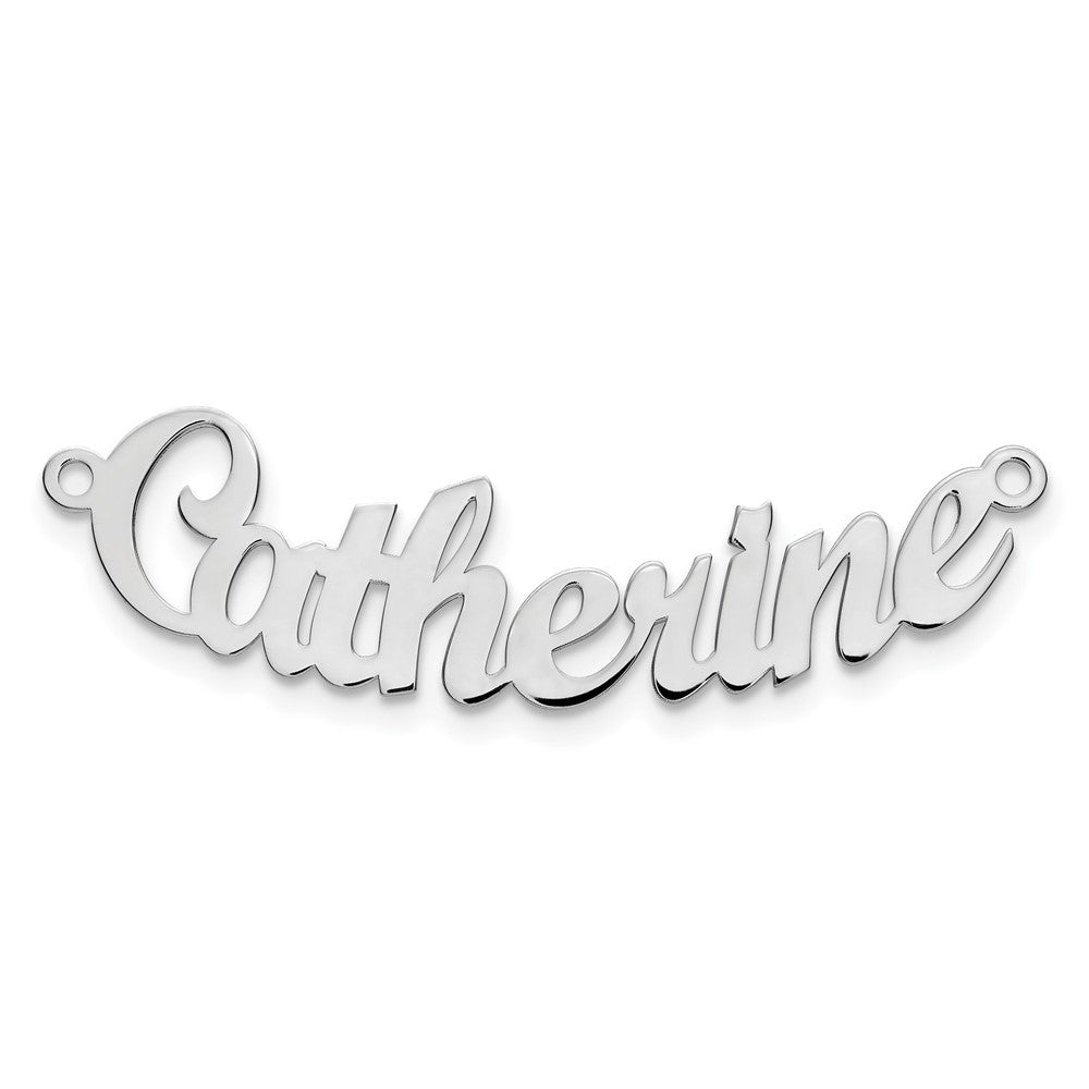 Sterling Silver/Rhodium-plated Curved Name Plate