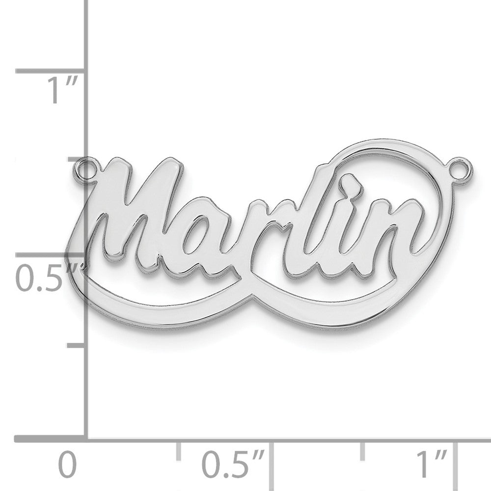 Sterling Silver/Rhodium-plated Swoop Name Plate