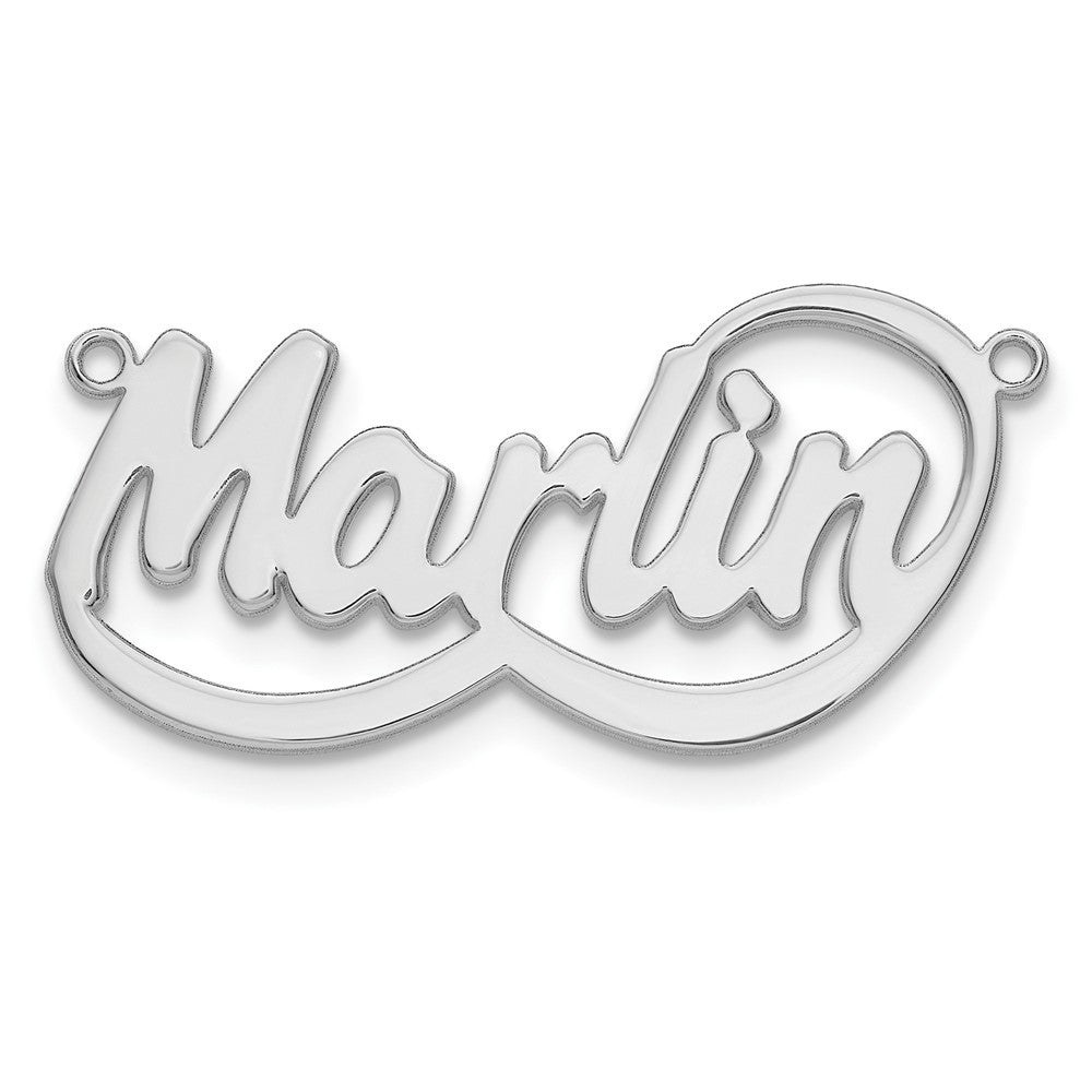 Sterling Silver/Rhodium-plated Swoop Name Plate