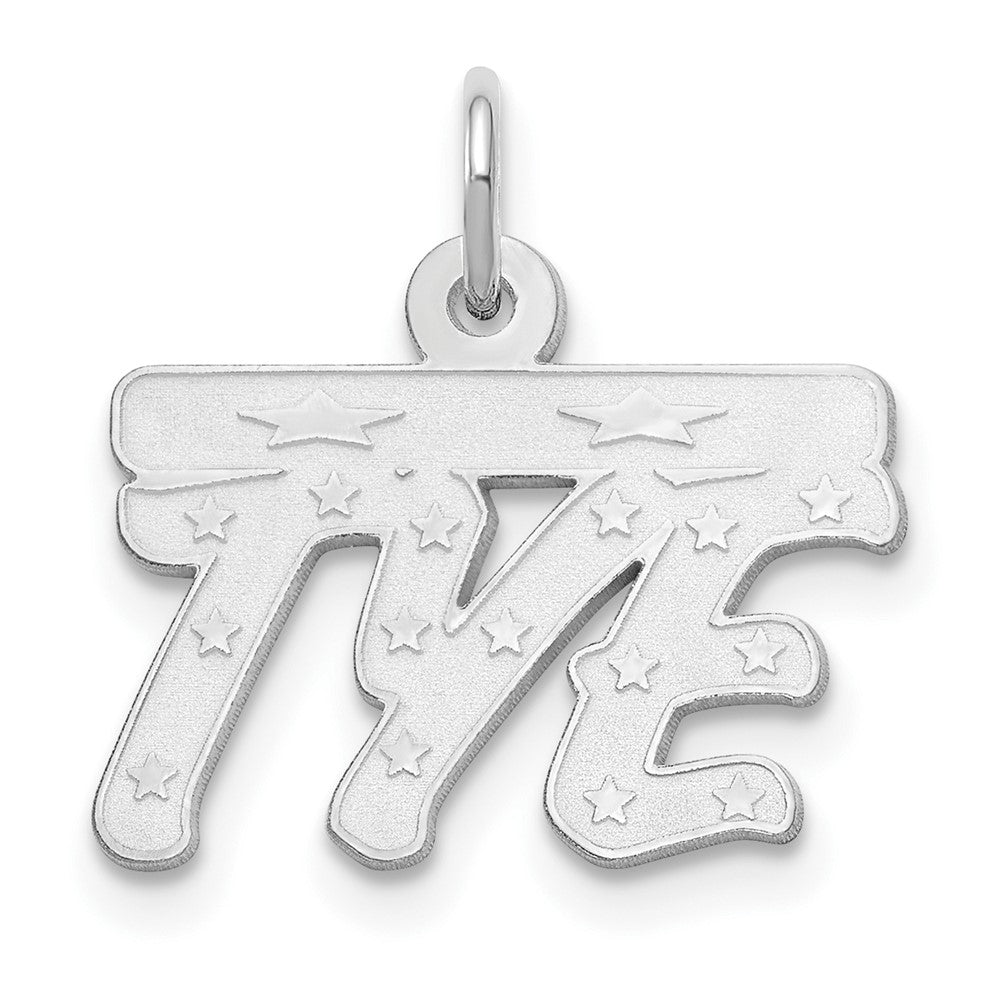 Sterling Silver/Rhodium-plated Satin Stars Name Plate