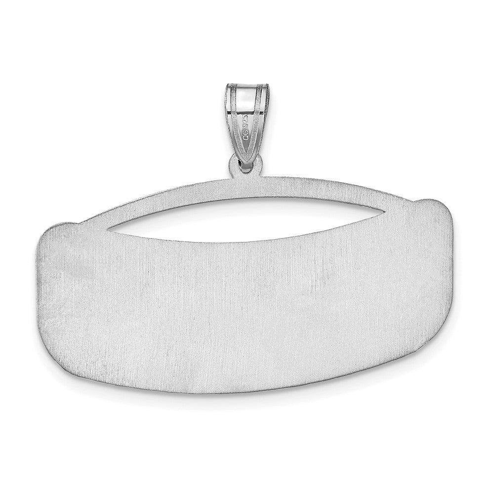 Sterling Silver/Rhodium-plated Curved Name Plate Pendant