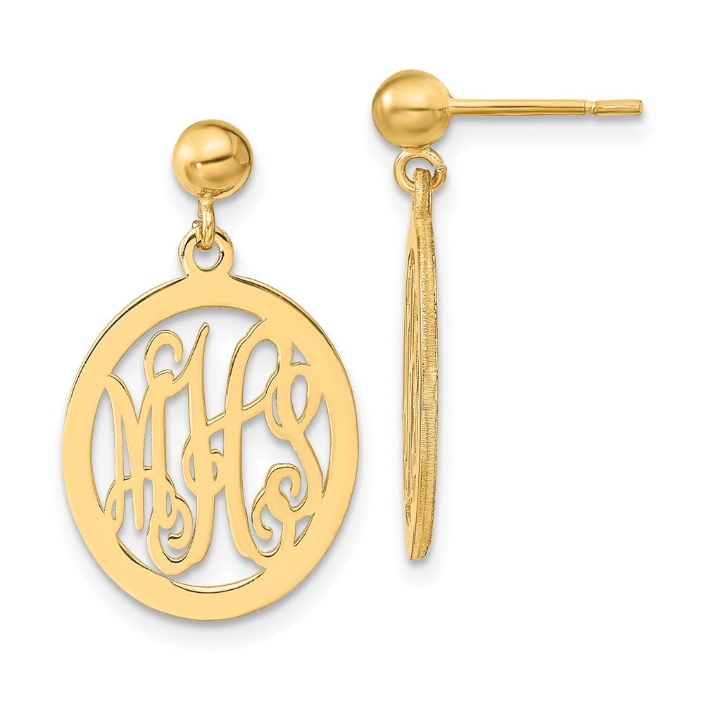 Sterling Silver/Gold-plated Monogram Dangle Earrings