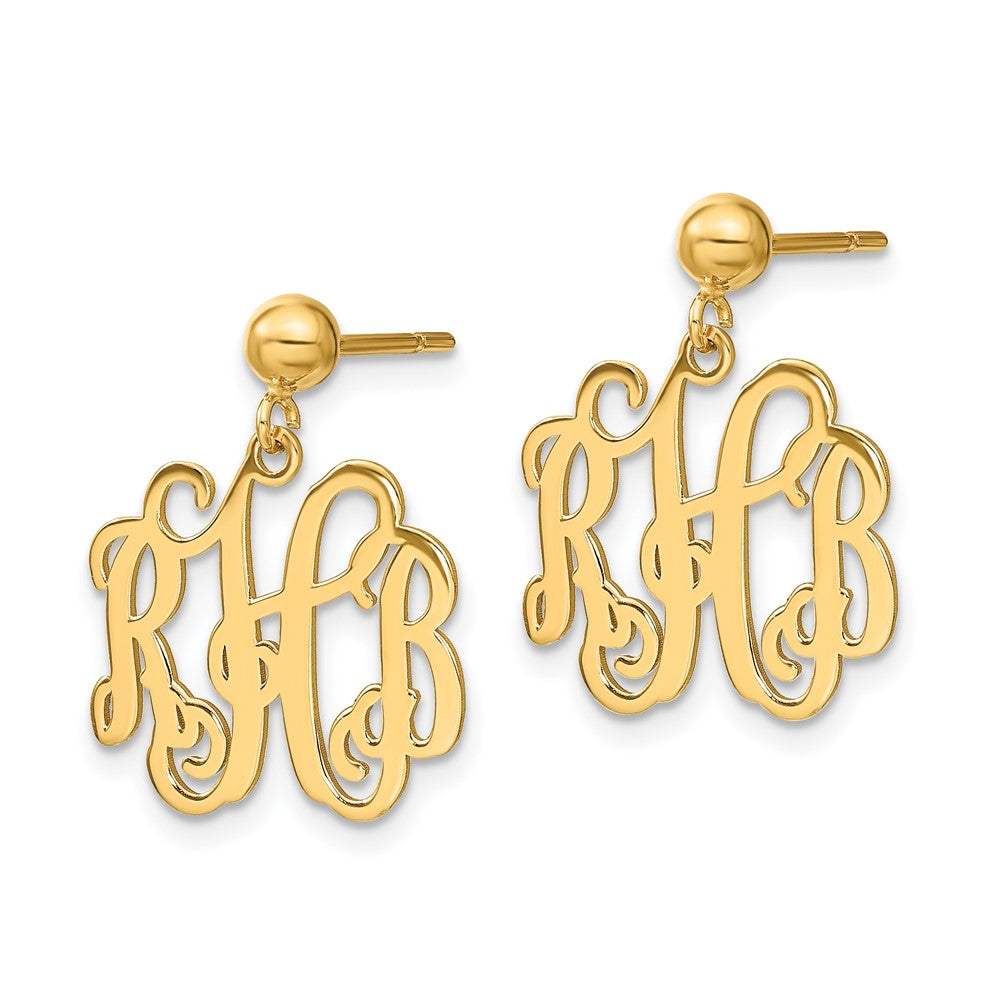 Sterling Silver/Gold-plated Monogram Dangle Earrings