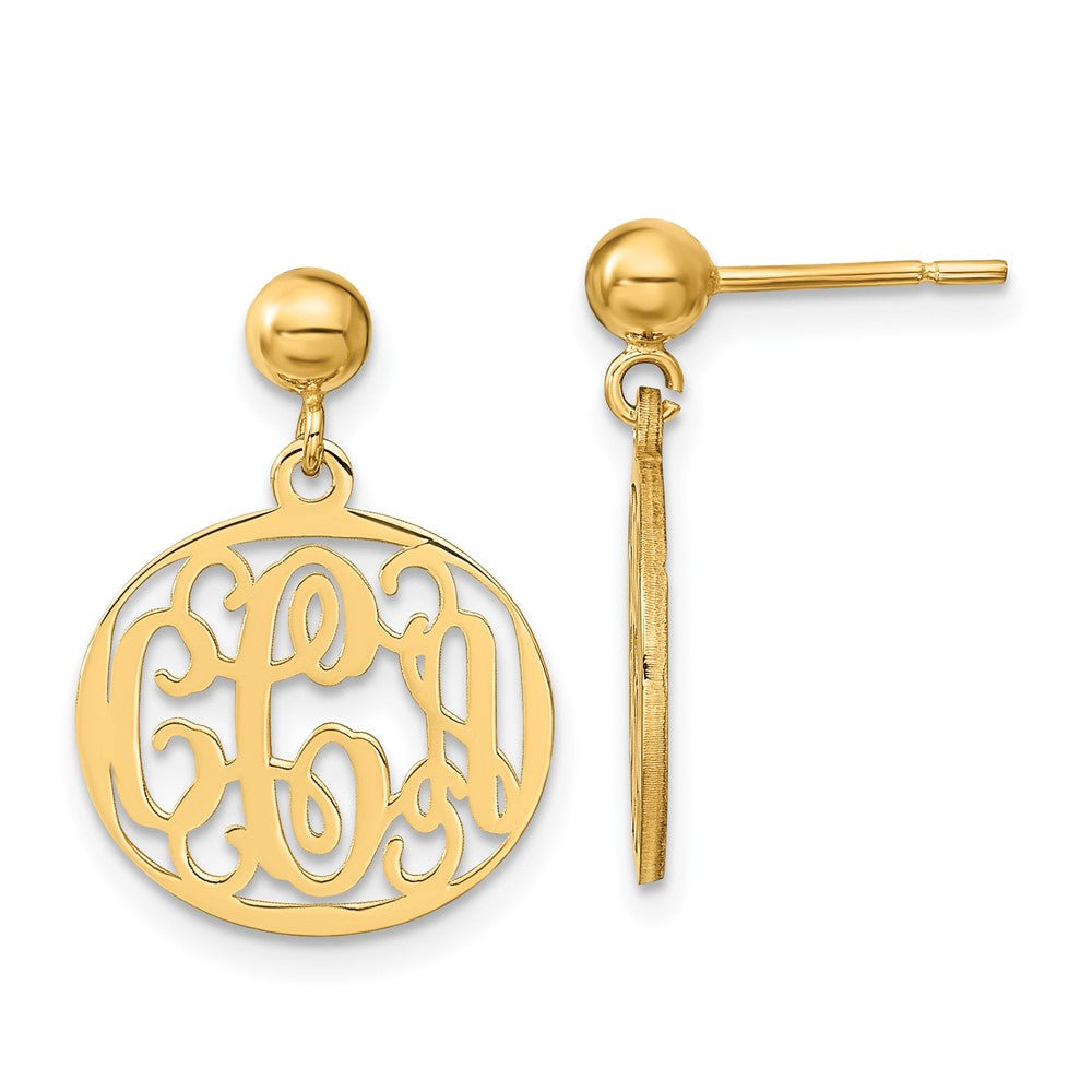 sterling Silver/Gold-plated Monogram Dangle Earrings