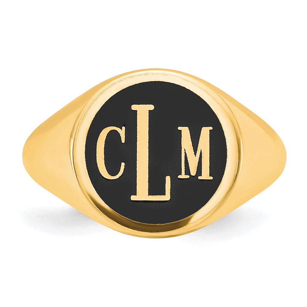 Sterling Silver/Gold-plated with Epoxy Monogram Ring