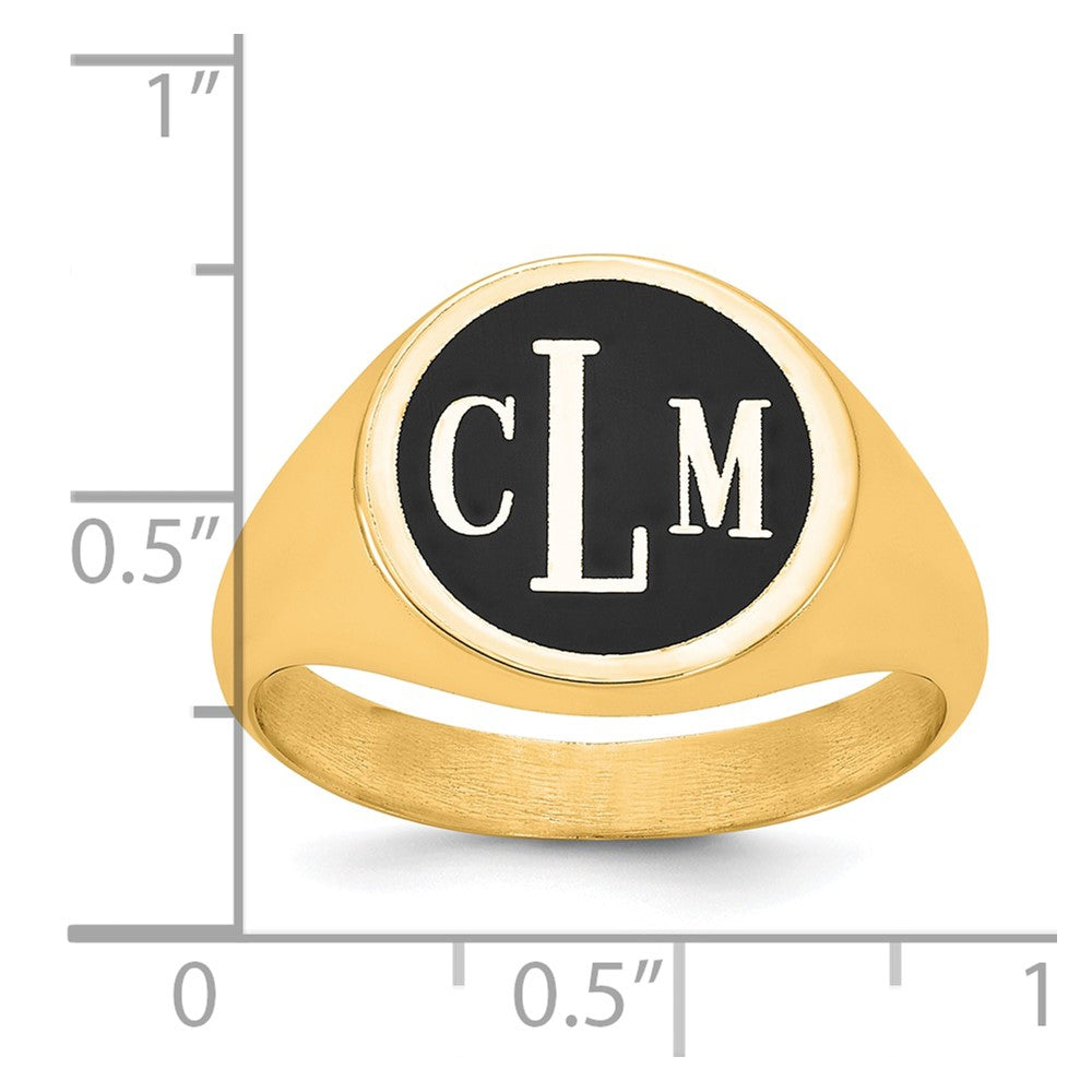 Sterling Silver/Gold-plated with Epoxy Monogram Ring