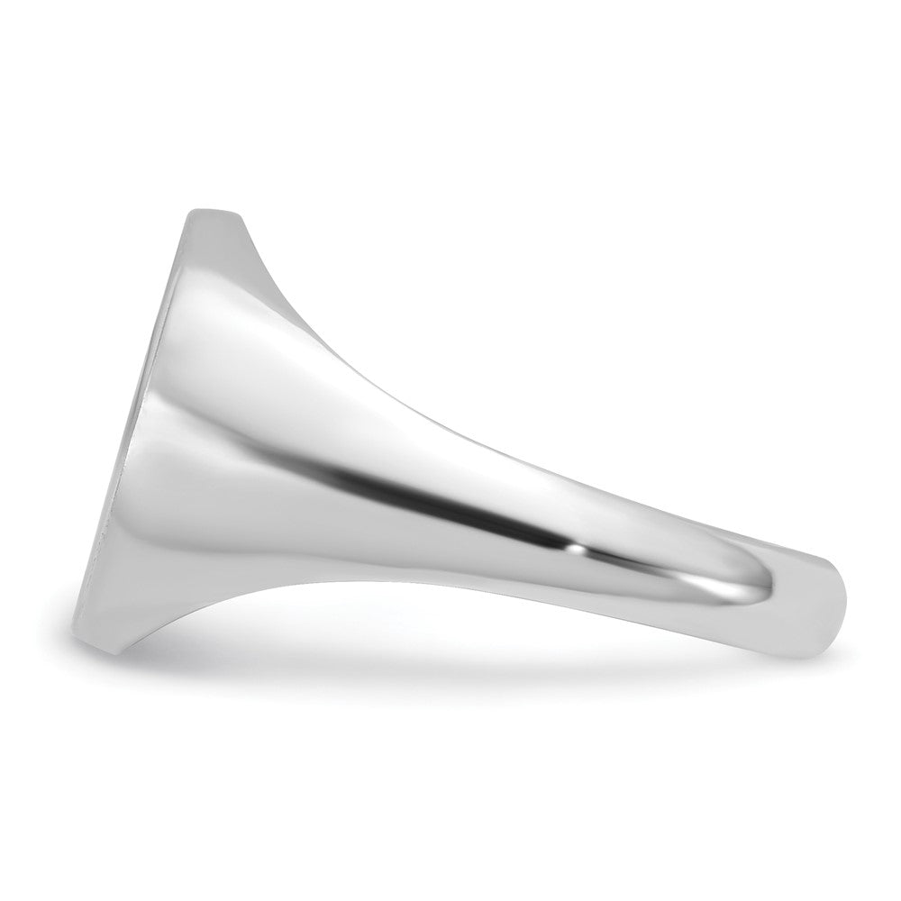 Sterling Silver/Rhodium-plated with Epoxy Monogram Ring