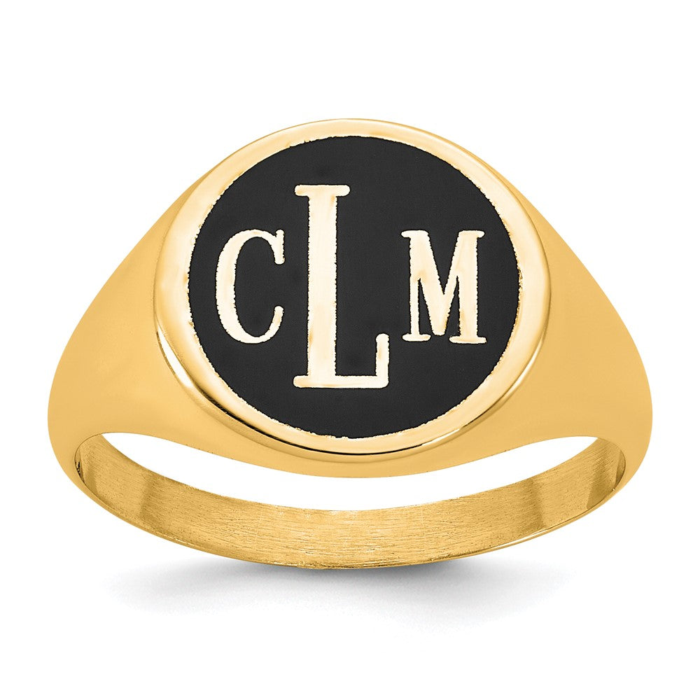 Sterling Silver/Gold-plated with Epoxy Monogram Ring