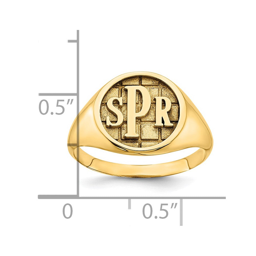 Sterling Silver/Gold-plated Textured Monogram Signet Ring
