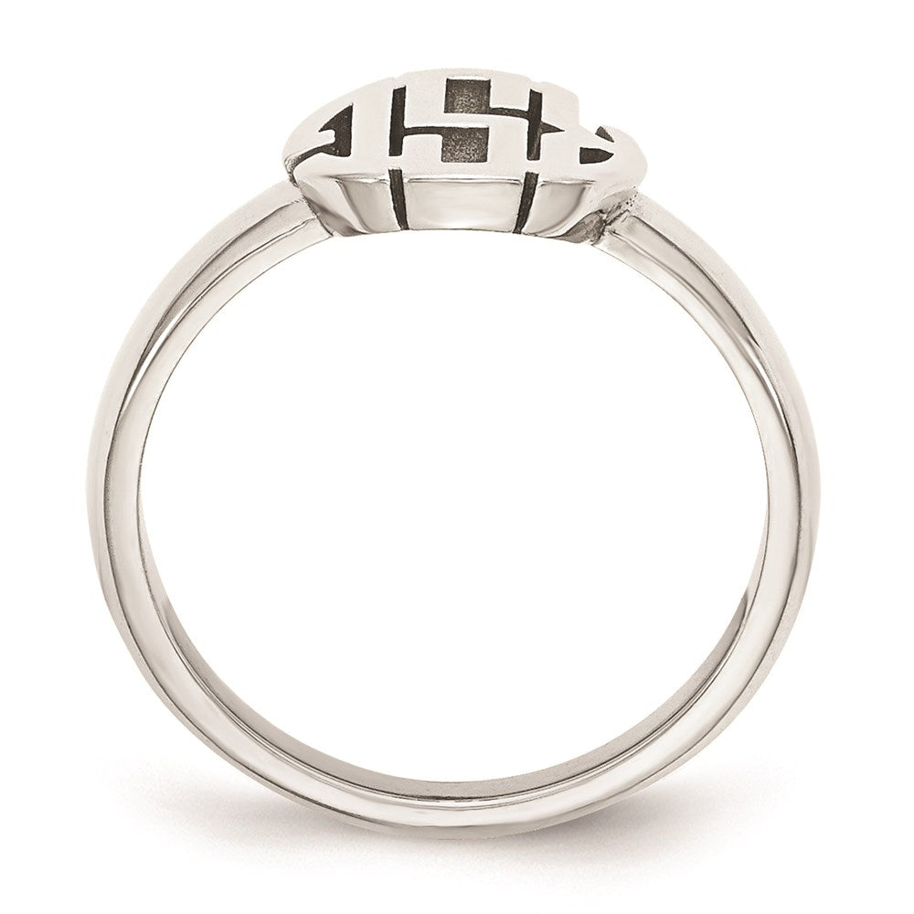 Sterling Silver/Rhodium-plated Monogram Ring