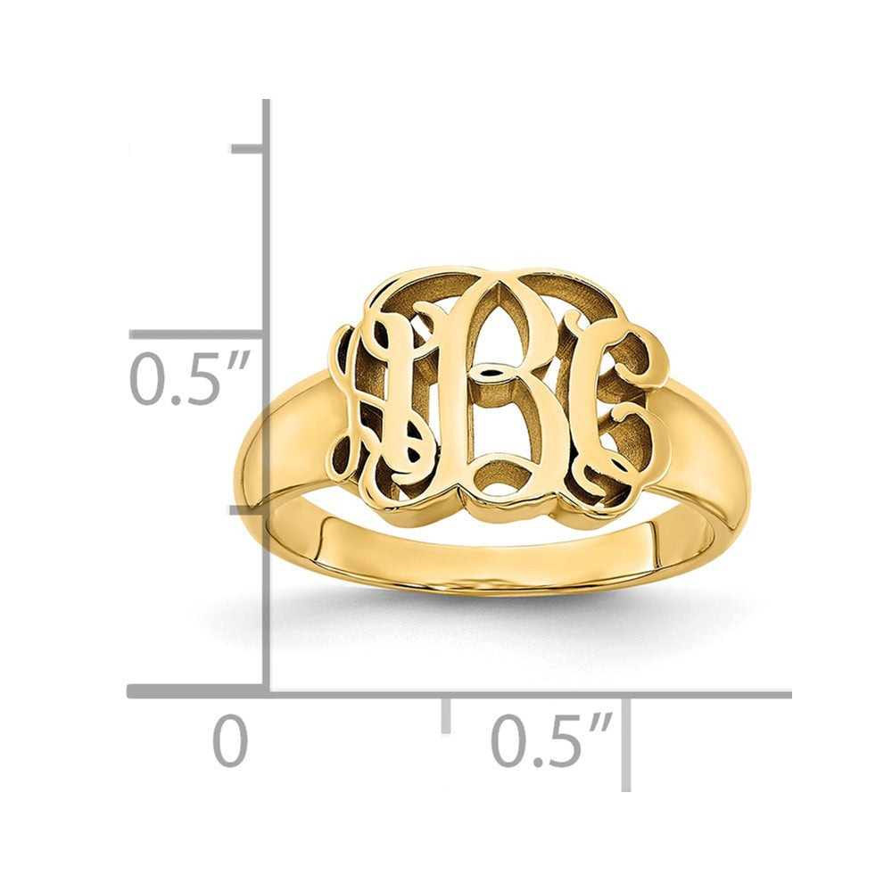 Sterling Silver/Gold-plated Monogram Ring