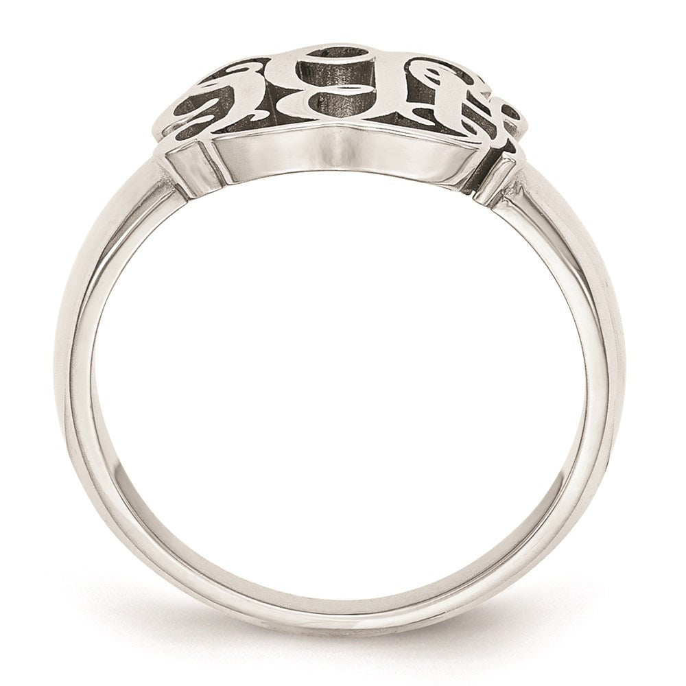 Sterling Silver/Rhodium-plated Monogram Ring