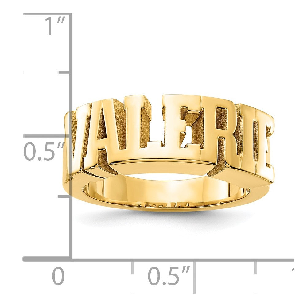 Sterling/Gold-plated Cut-out Name Ring