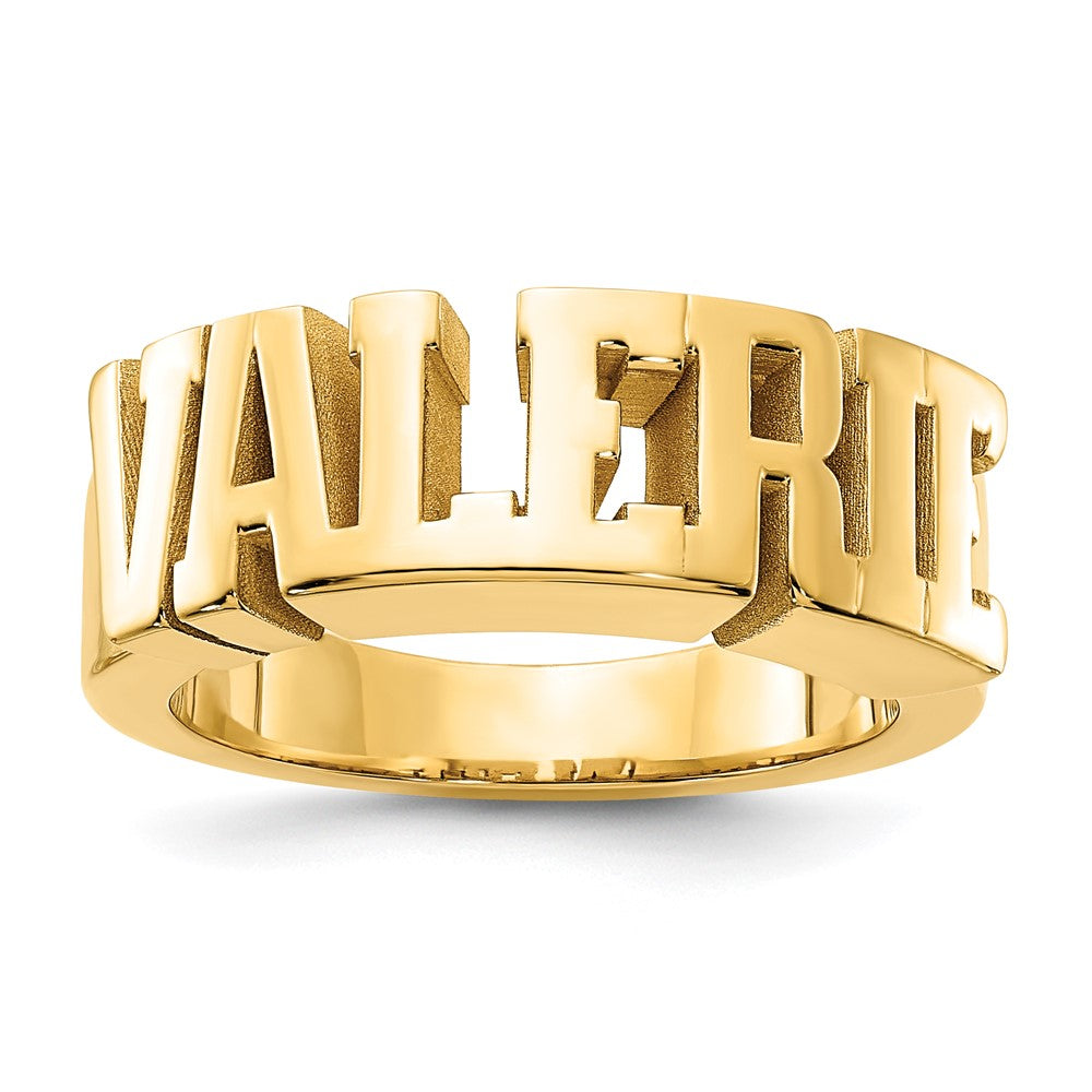 Sterling/Gold-plated Cut-out Name Ring