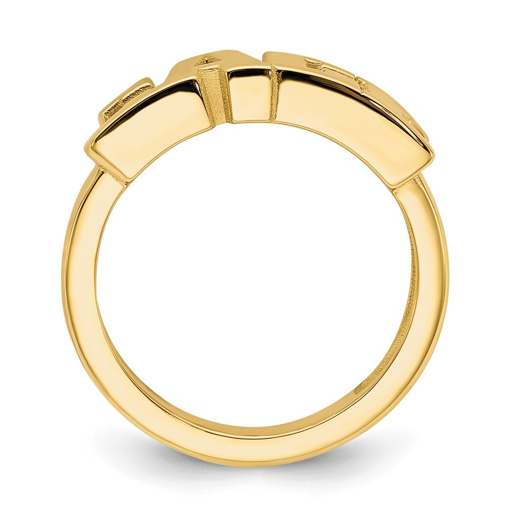 Sterling Silver/Gold-plated Cut-out Name Ring