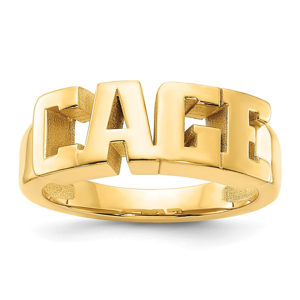 Sterling Silver/Gold-plated Cut-out Name Ring