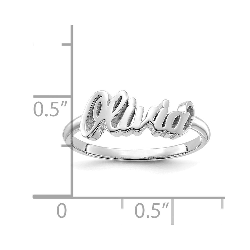 Sterling Silver/Rhodium-plated Name Plate Ring
