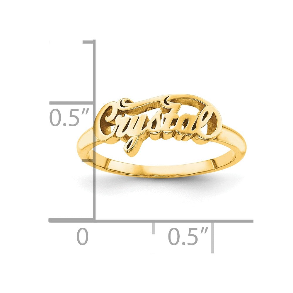 Sterling Silver/Gold-plated Name Plate Ring