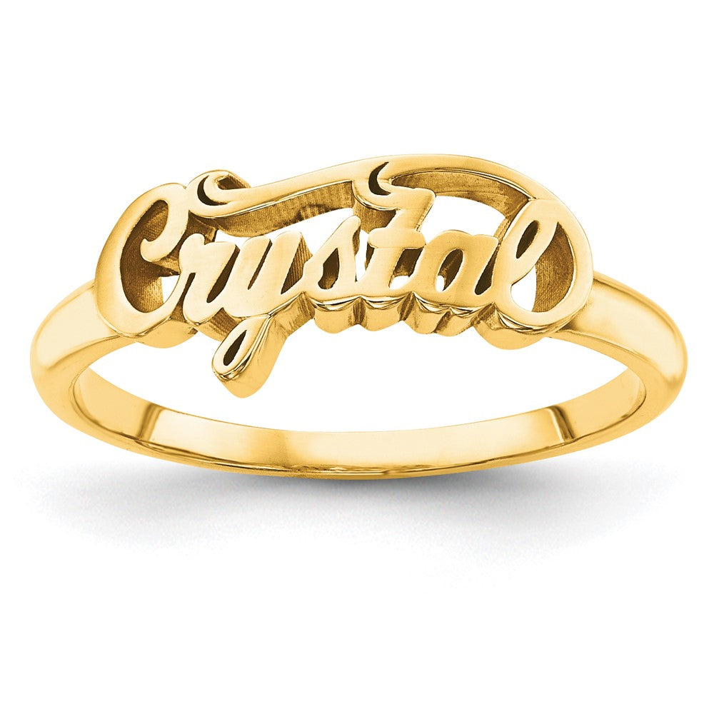 Sterling Silver/Gold-plated Name Plate Ring
