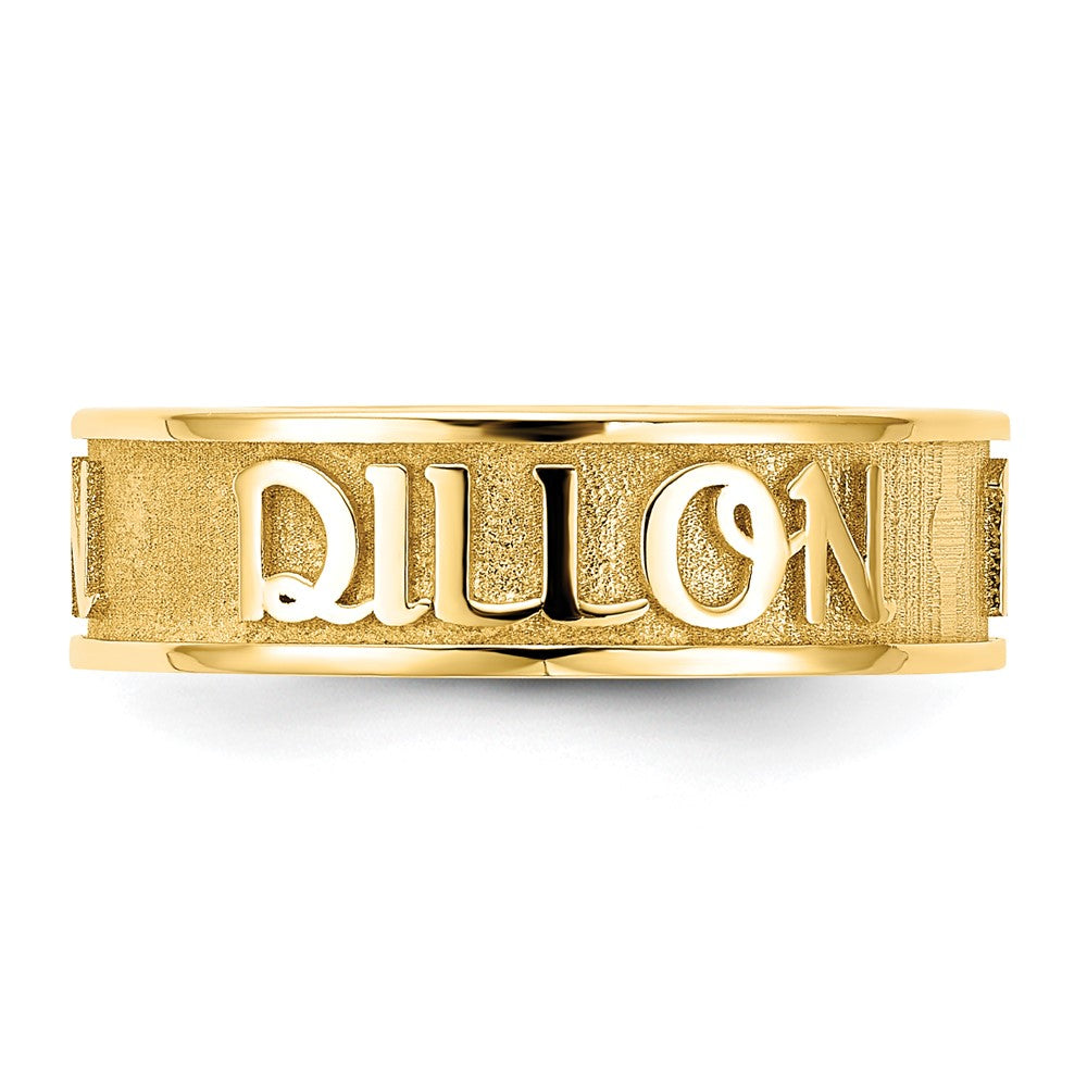 SS/Gold-plated Polished and Sandblasted Name Ring