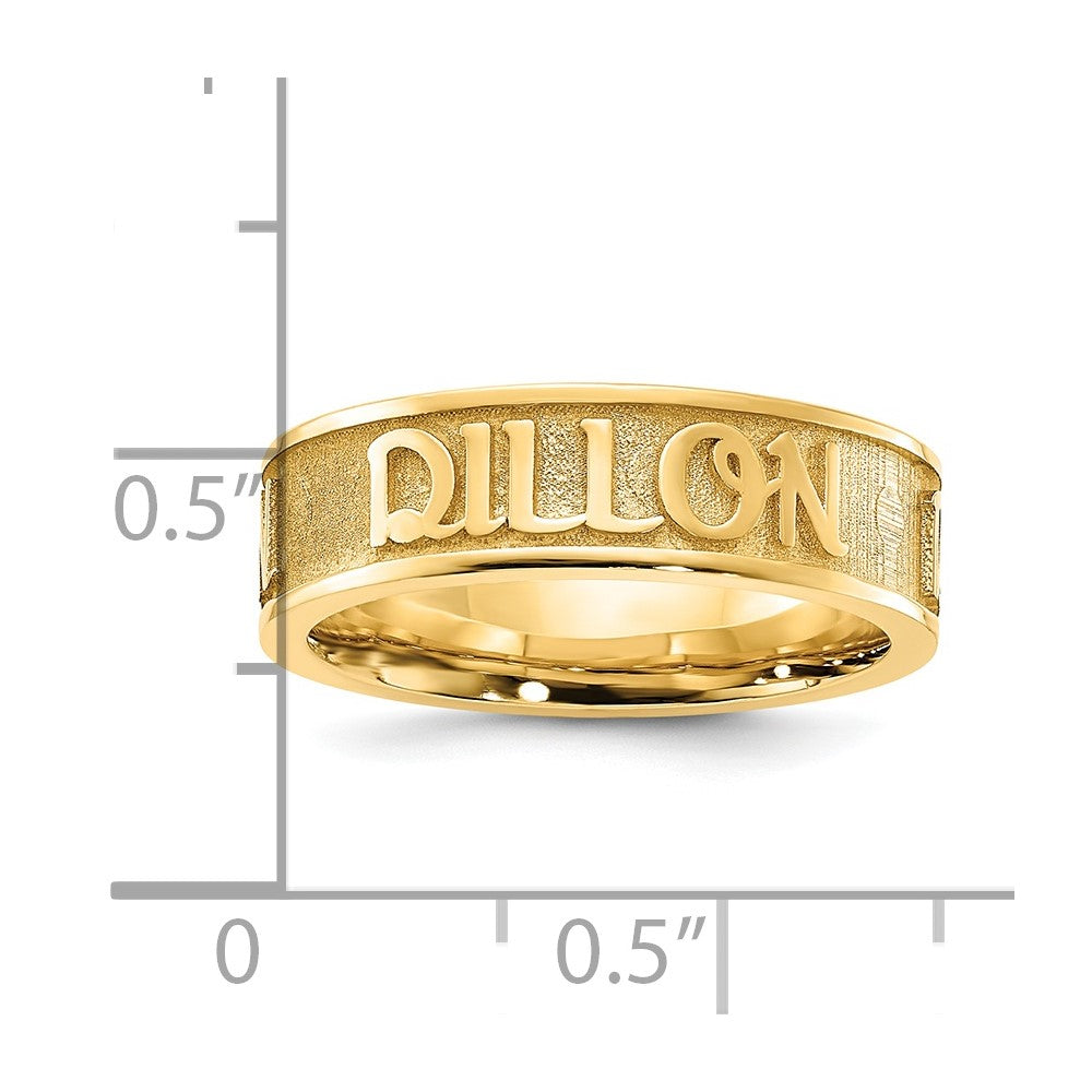 SS/Gold-plated Polished and Sandblasted Name Ring