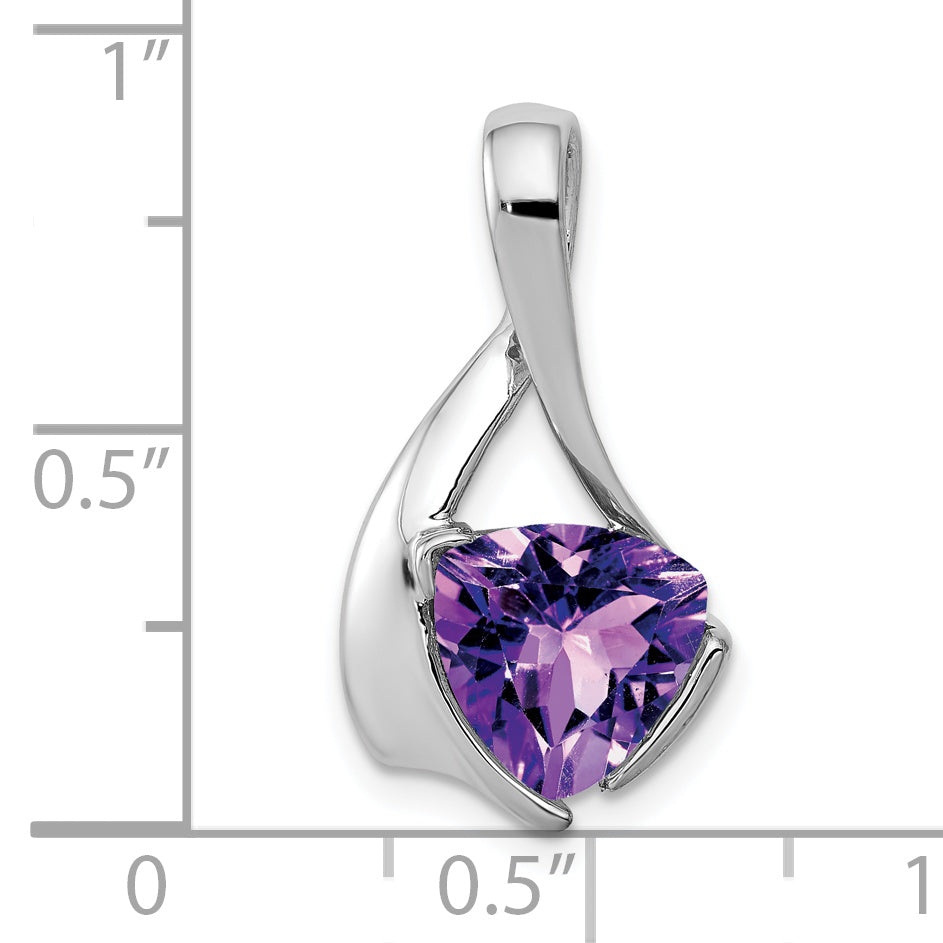 14K White Gold 8Mm Amethyst Pendant