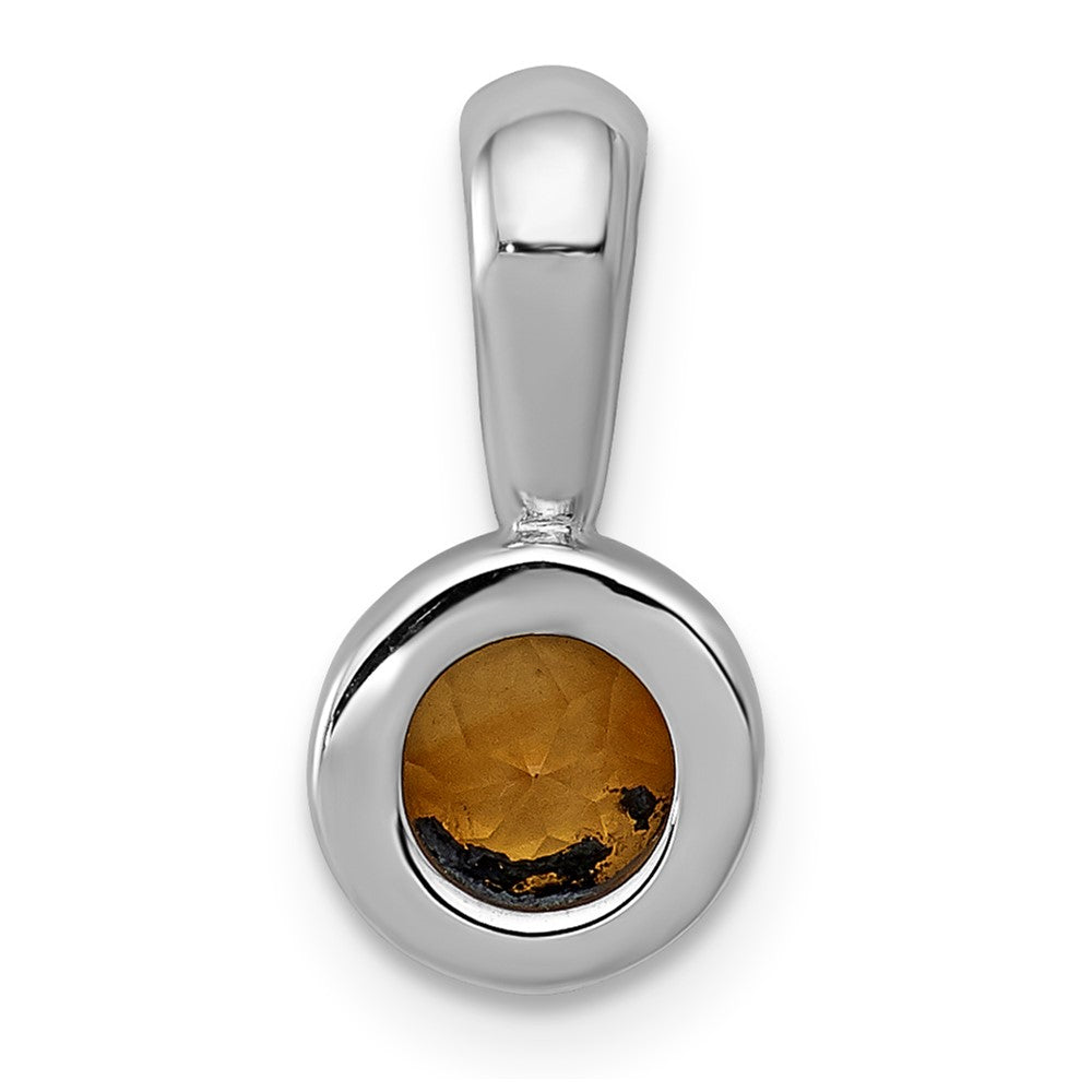 14k White Gold .40 Citrine Pendant