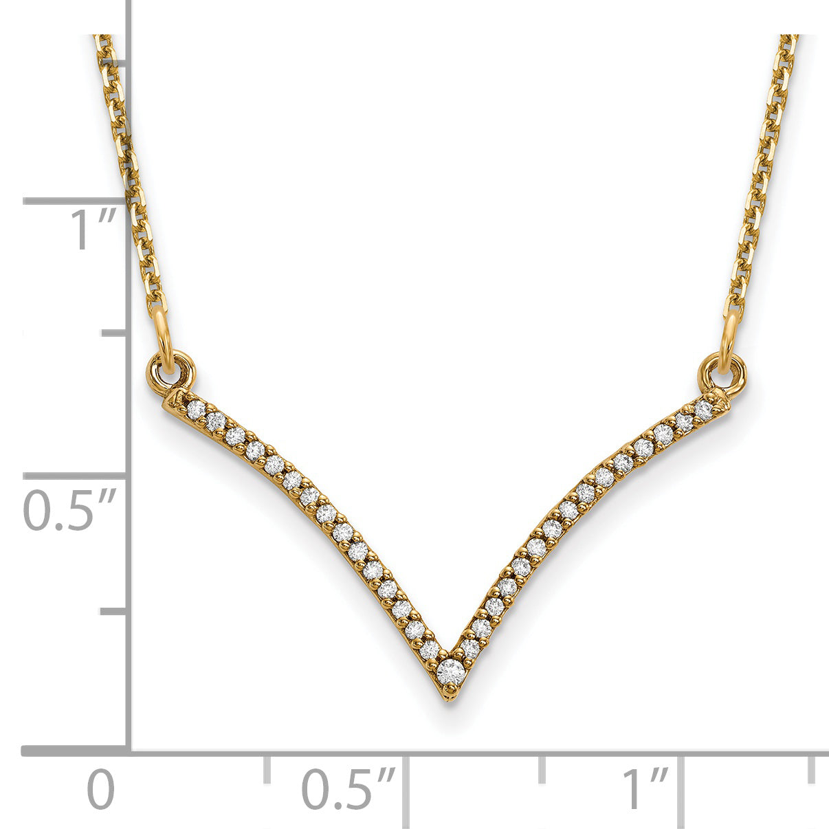 14Ky Diamond V Necklace