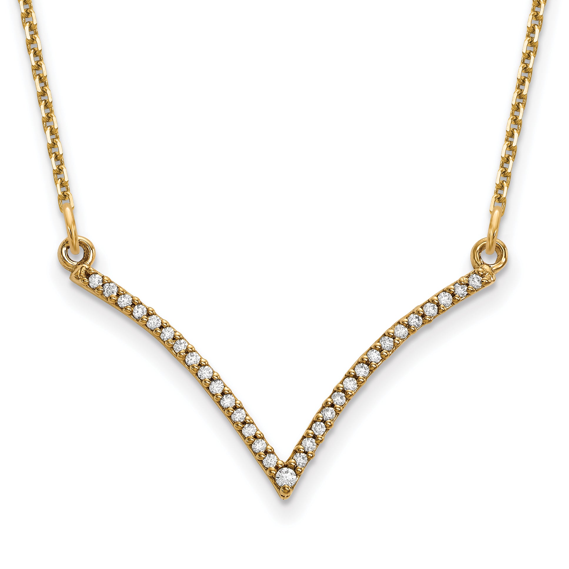 14Ky Diamond V Necklace