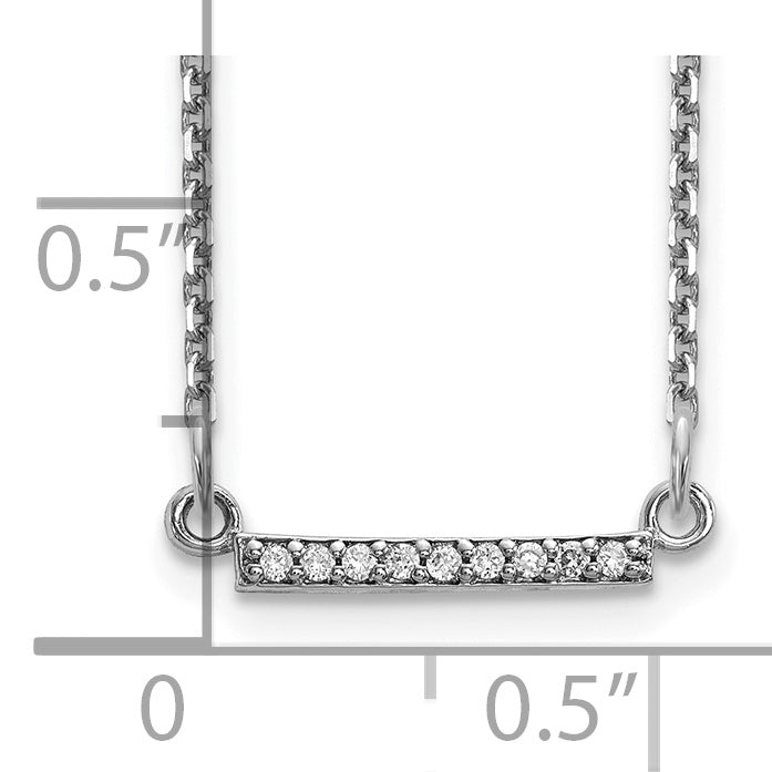 14K White Gold Diamond Tiny Bar Necklace