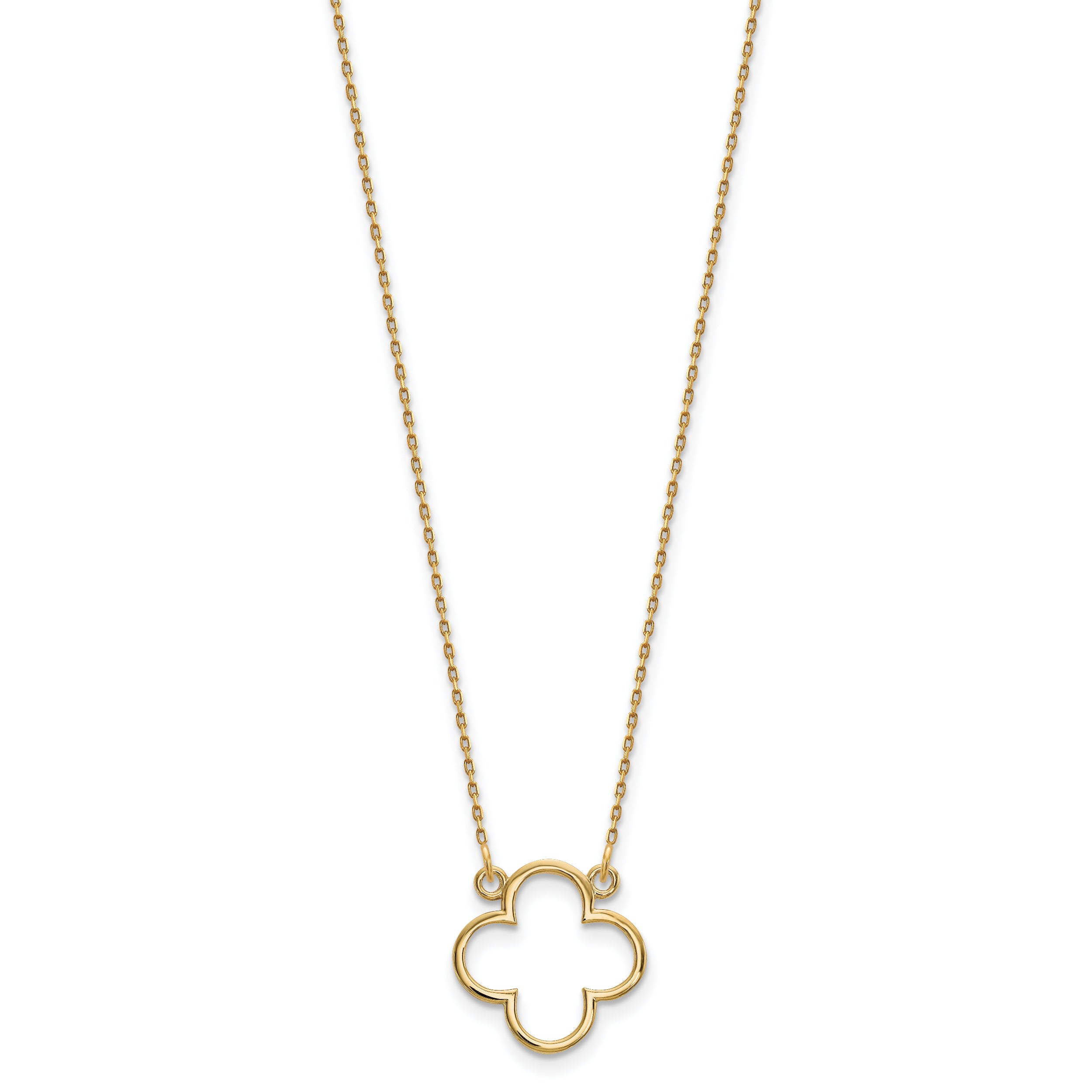 14k Polished Open Quatrefoil Design 18 inch Necklace