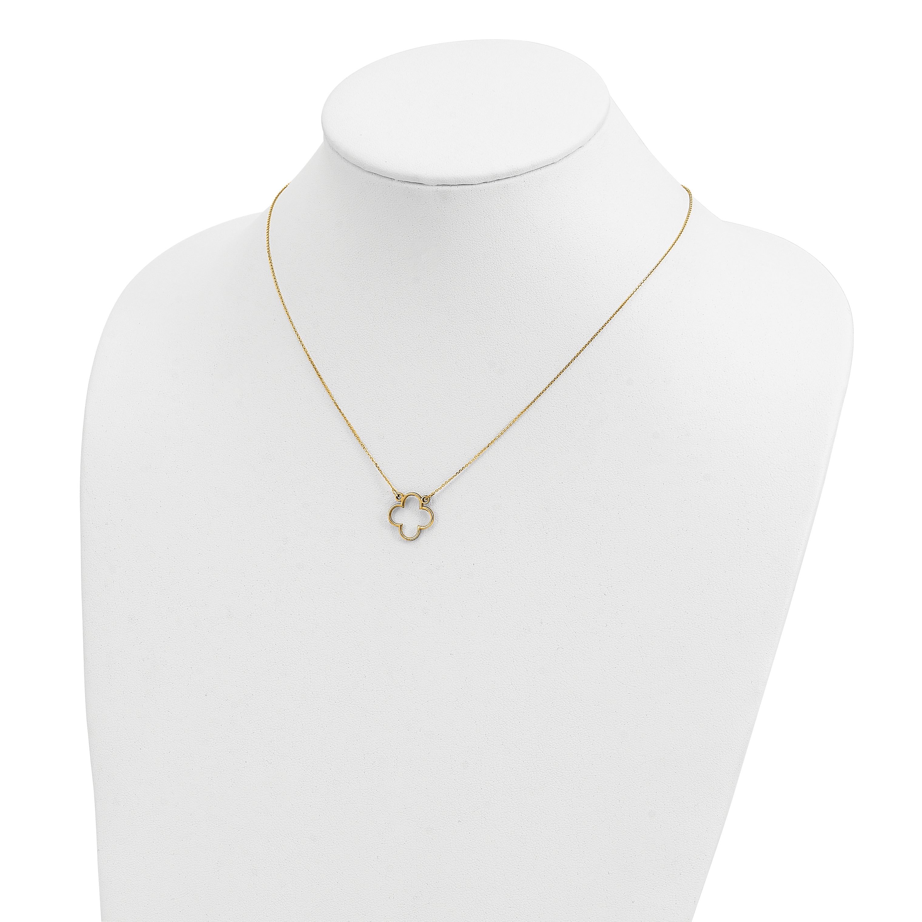 14k Polished Open Quatrefoil Design 18 inch Necklace