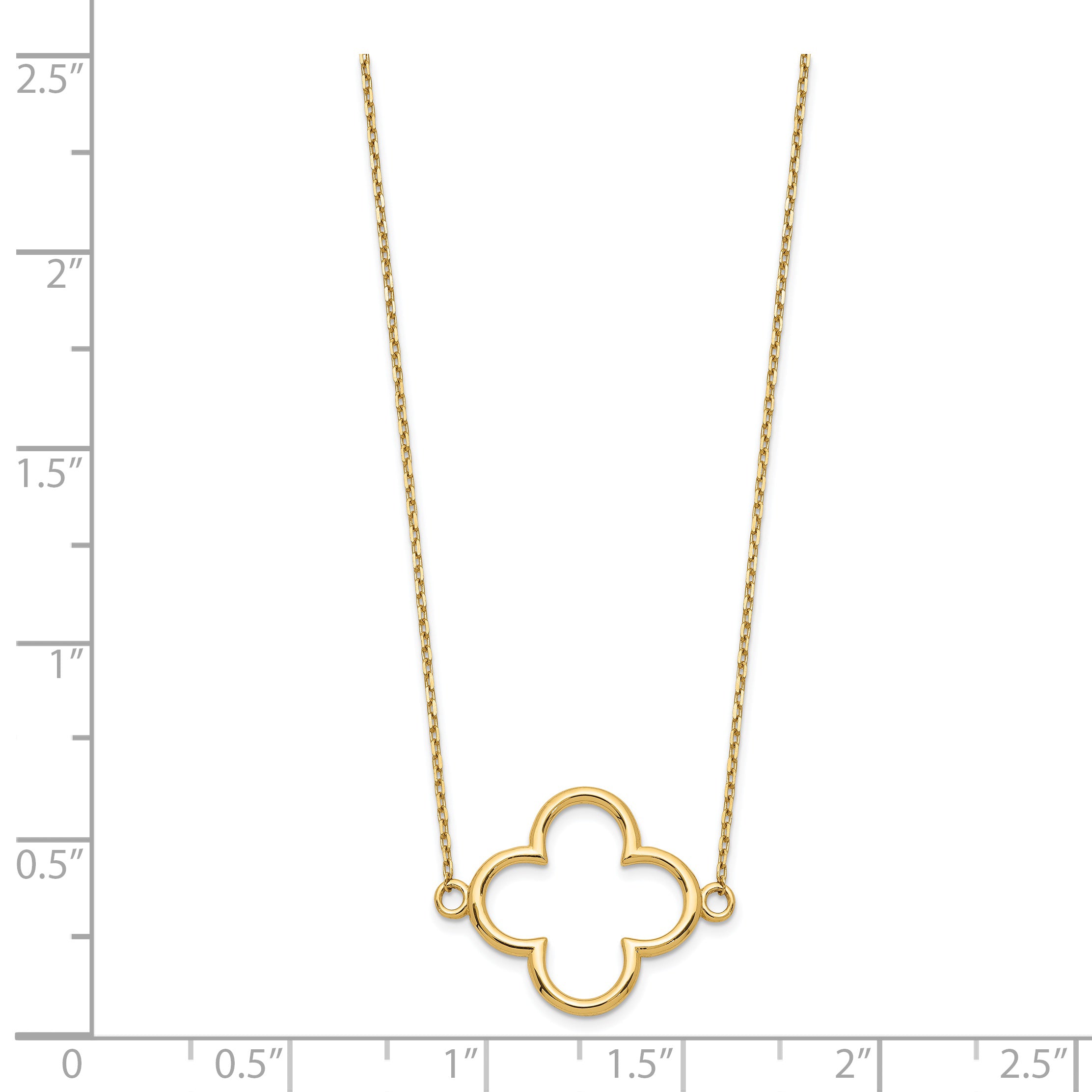 14k Polished Open Quatrefoil Design 18 inch Necklace