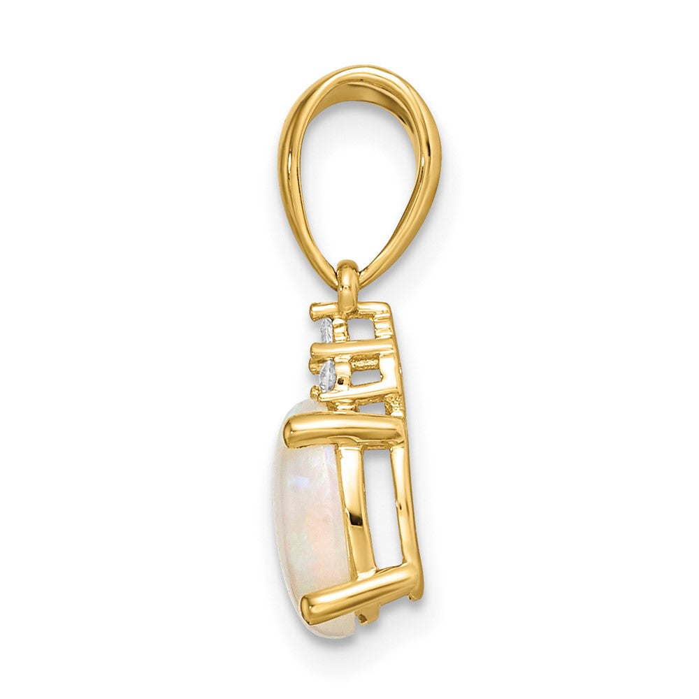 14k Austrian Opal and Diamond Pendant