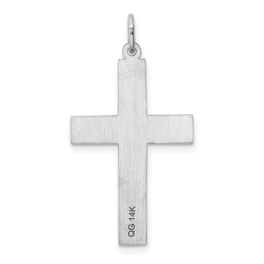 14K White Gold Laser Designed Cross Pendant
