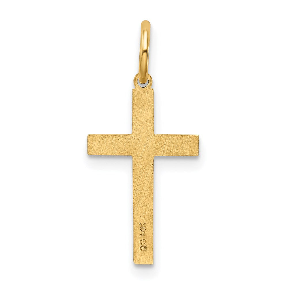 14K Laser Designed Cross Charm
