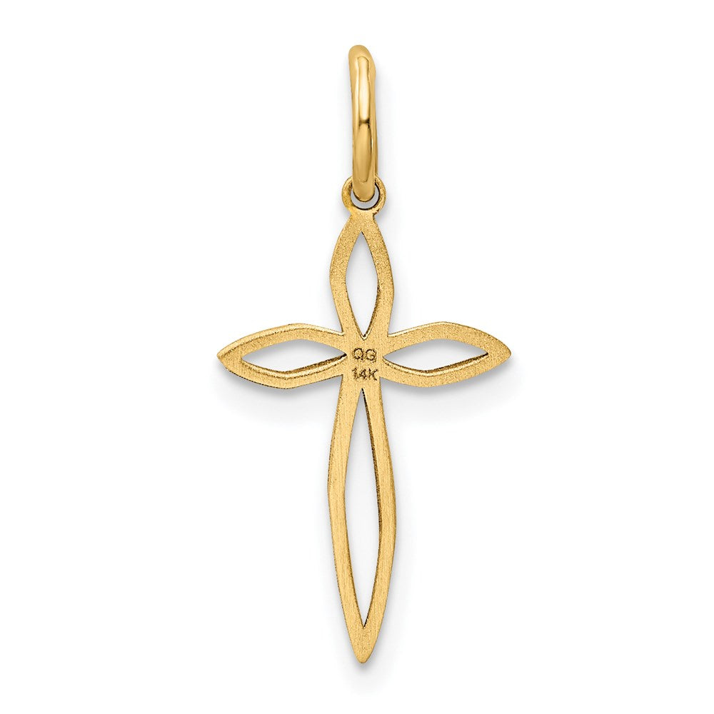 14K Laser Designed Passion Cross Charm