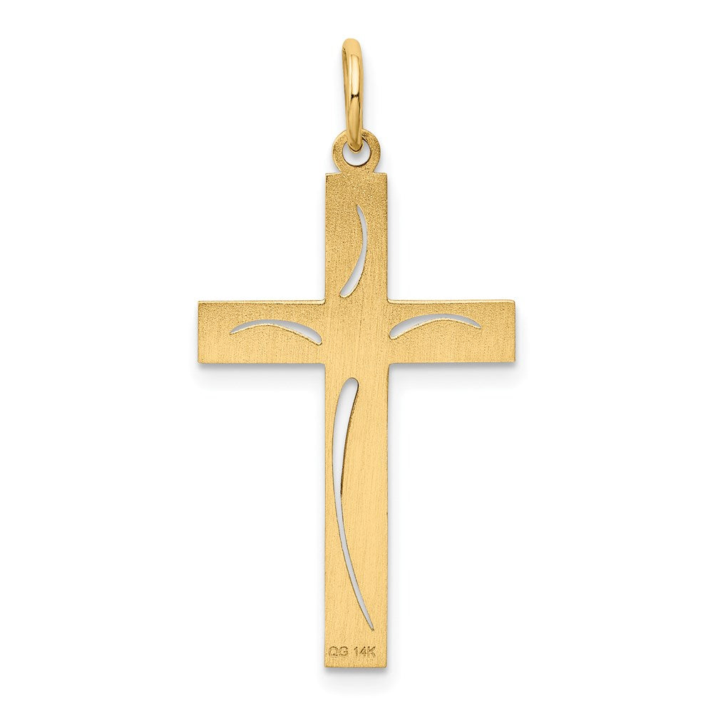 14K Laser Designed Cross Pendant