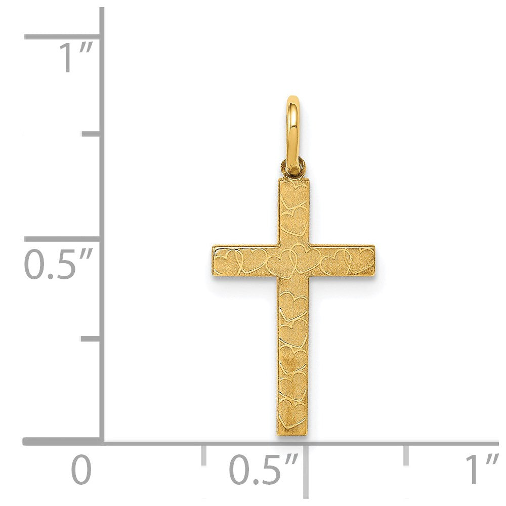 14K Laser Designed Cross Charm