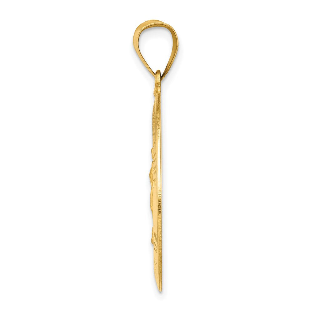 14k Polished and Satin Our Lady Guadalupe Medal Hollow Pendant