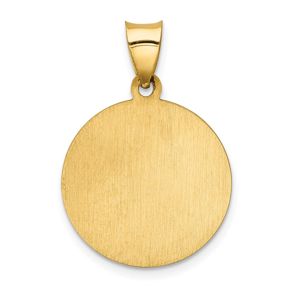 14k Polished and Satin Our Lady of Sorrows Medal Hollow Pendant