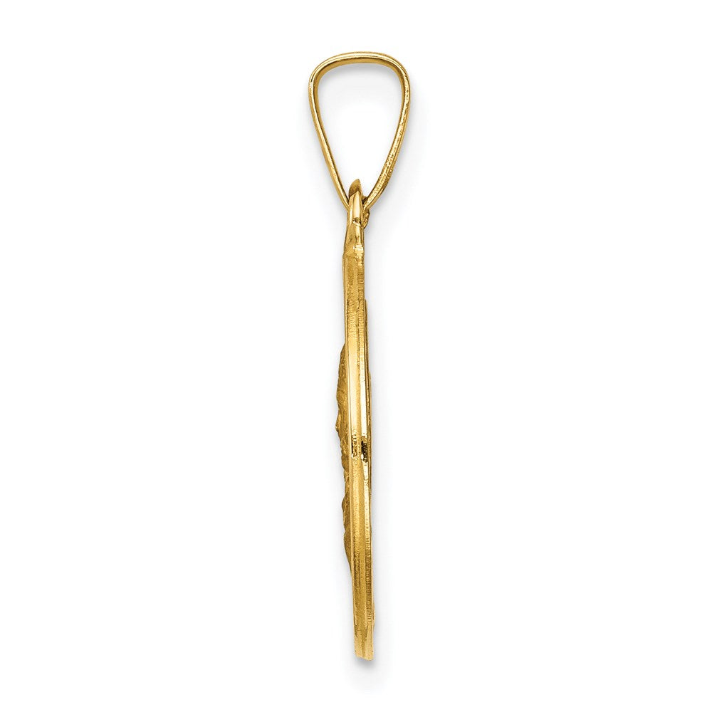 14k Matka Boska Czestochowska Reversible Medal Hollow Pendant