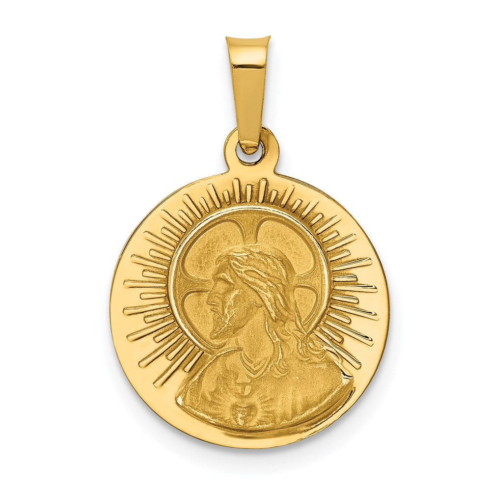 14k Matka Boska Czestochowska Reversible Medal Hollow Pendant