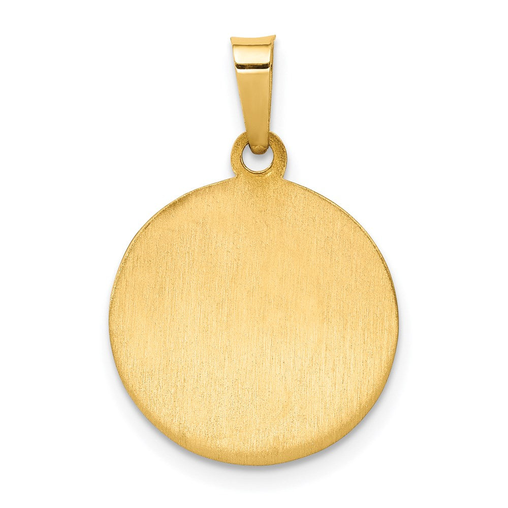 14k Polished and Satin St. Andrew Medal Hollow Pendant