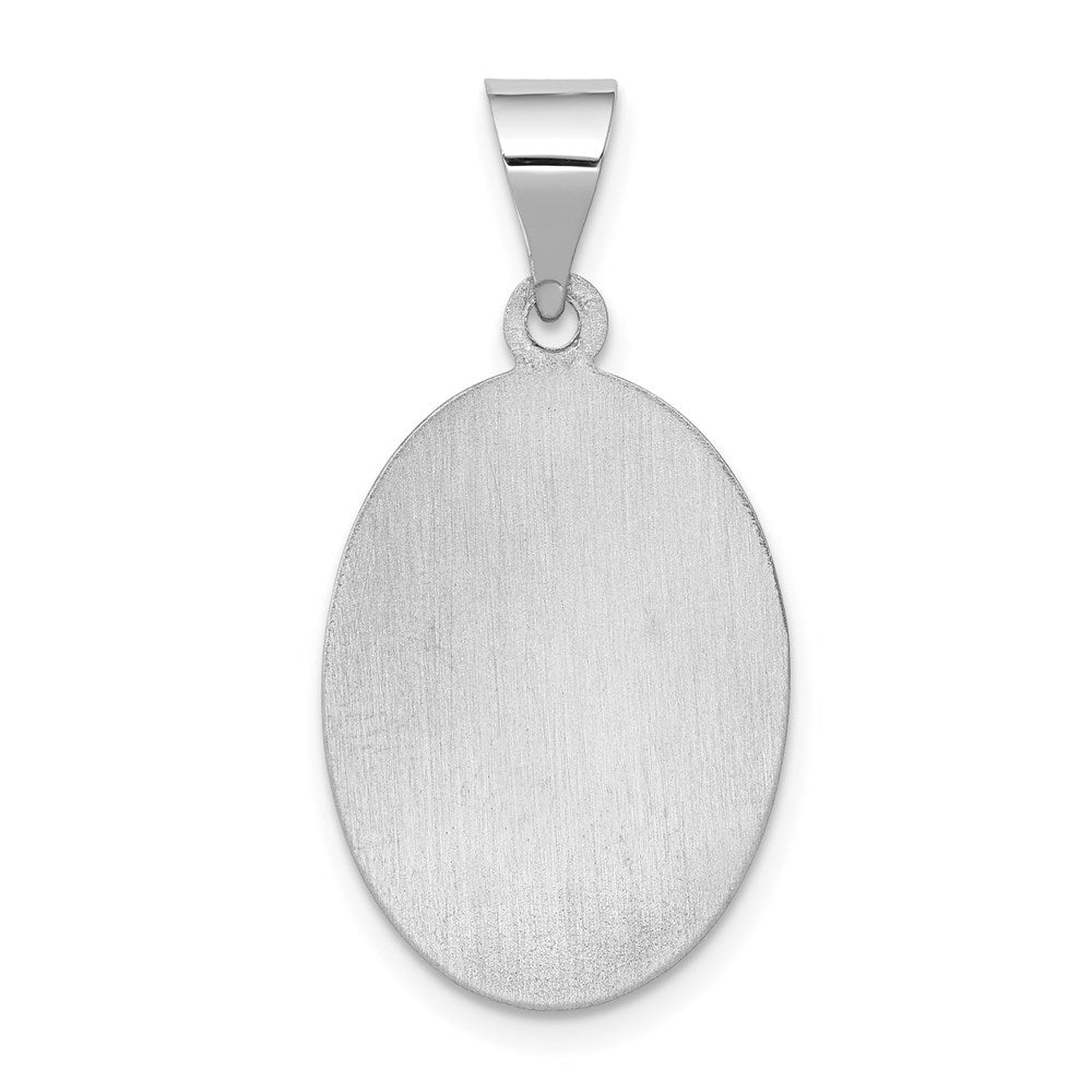 14k White Gold Polished / Satin St. Anthony Medal Hollow Pendant