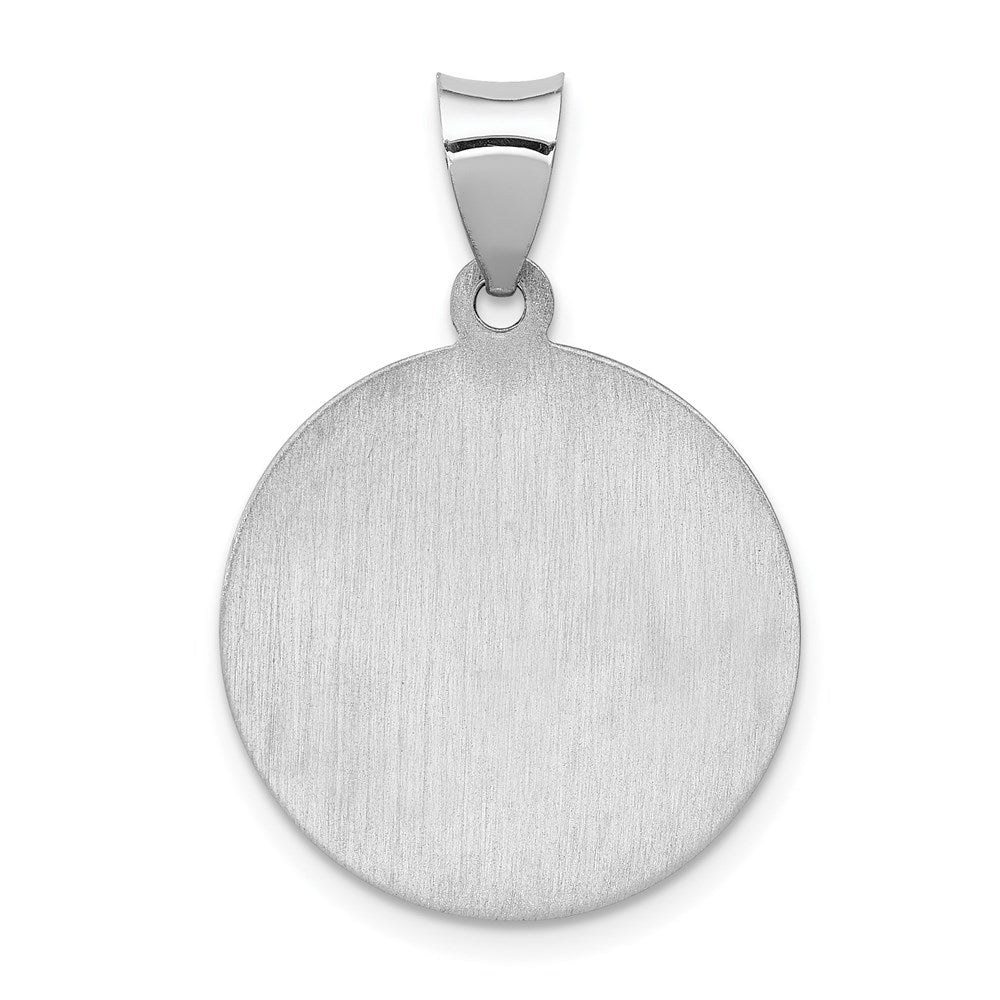 14k White Gold Polished/Satin St. Anthony Medal Hollow Pendant