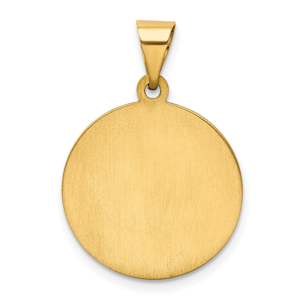 14k Polished and Satin St. Christopher Medal Hollow Pendant