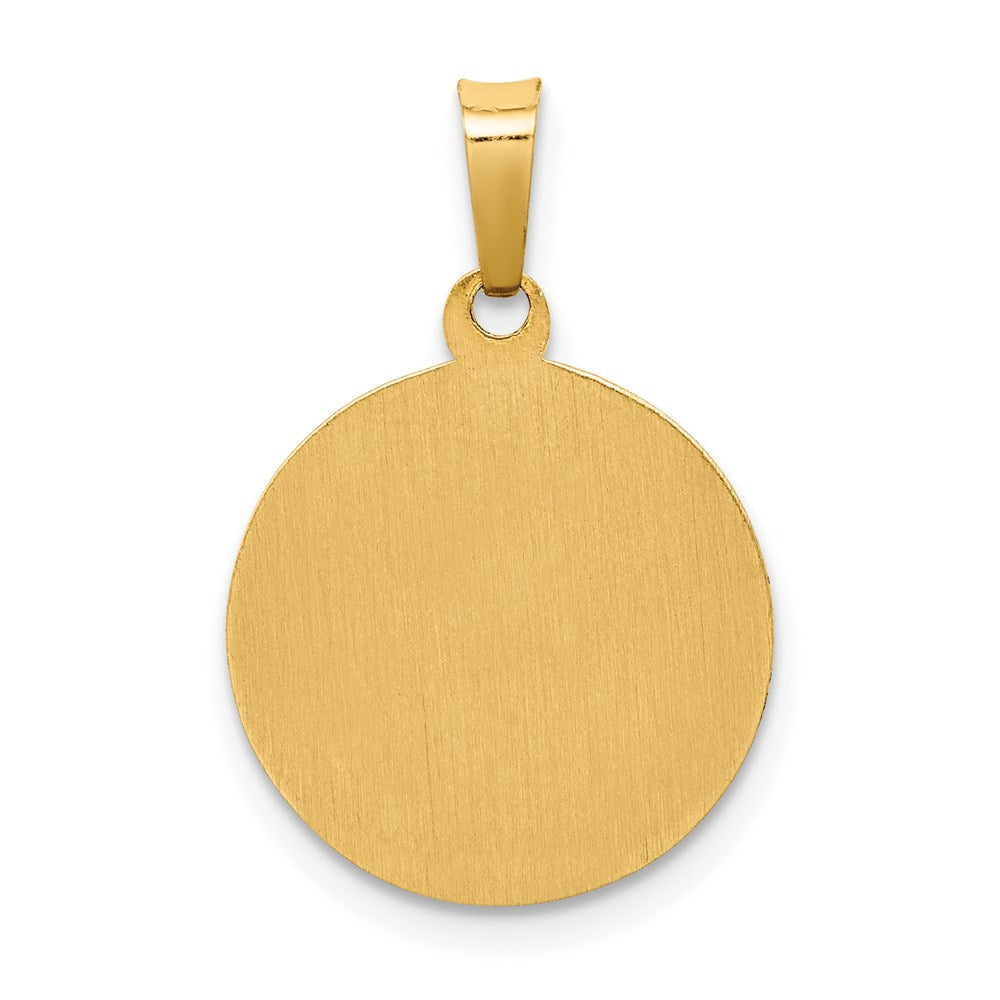 14k Polished and Satin St Francis Medal Hollow Pendant