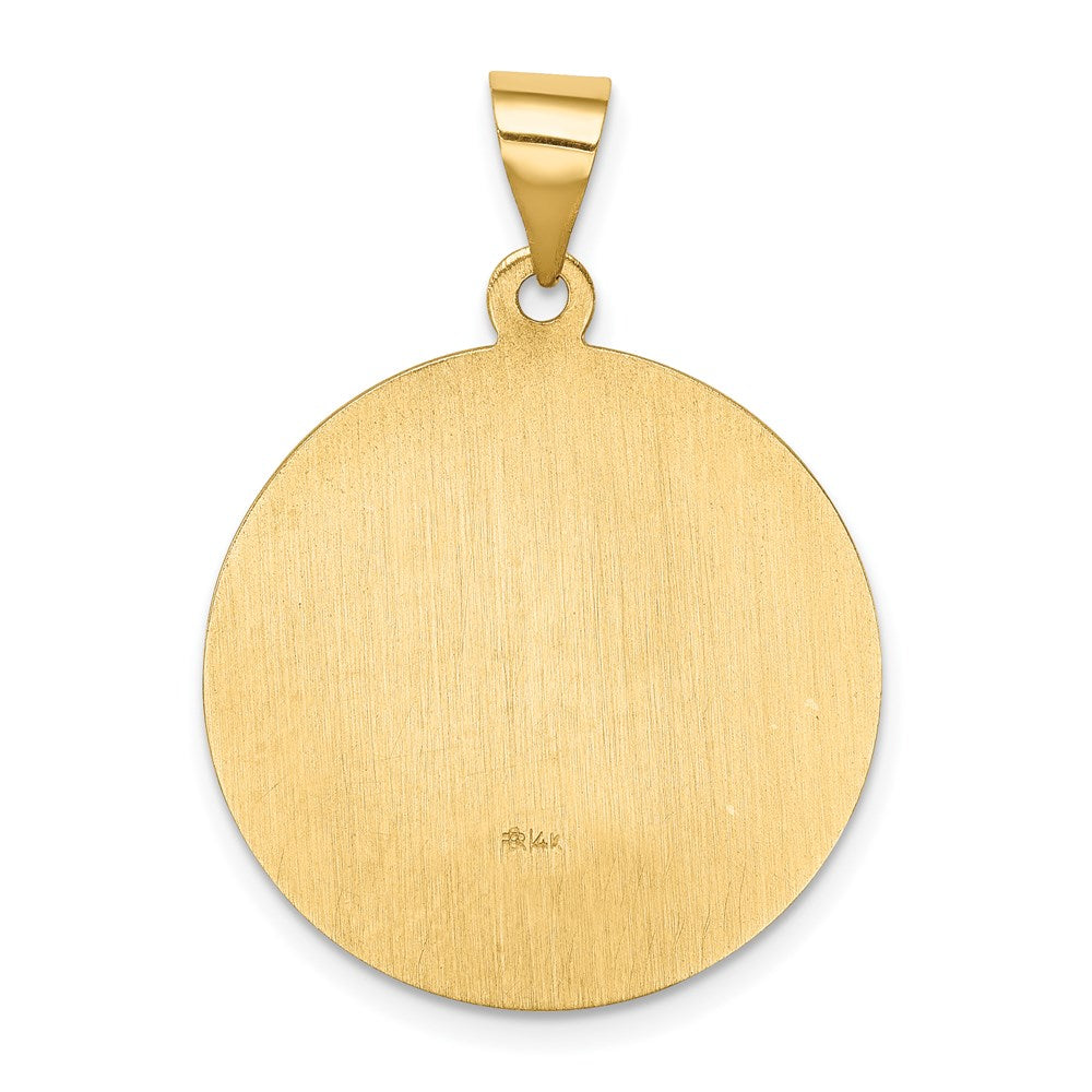 14k Polished and Satin St Francis Medal Hollow Pendant
